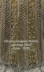Golden Net Bridal Lehenga with Crystal and Sequins Work for Wedding Wear colour variant view