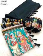 Black Saree - drape and pallu detail