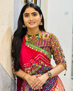 Muslin Cotton Printed Navratri Lehenga Choli styling view