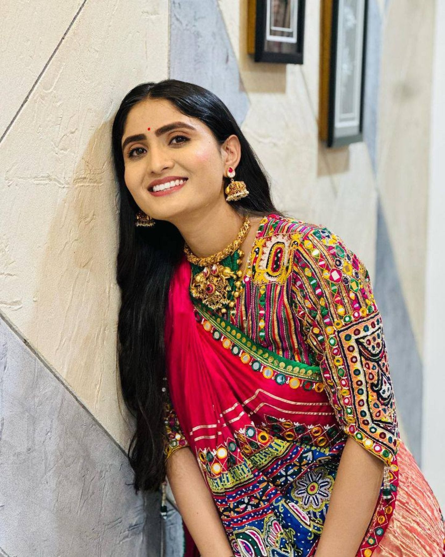 Muslin Cotton Printed Navratri Lehenga Choli colour variant view