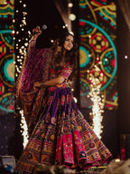 Muslin Cotton Lehenga Choli with Real Mirror Work and Dupatta fabric texture detail