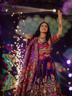 Muslin Cotton Lehenga Choli with Real Mirror Work and Dupatta full drape view