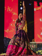 Muslin Cotton Lehenga Choli with Real Mirror Work and Dupatta blouse and dupatta detail