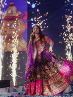 Muslin Cotton Lehenga Choli with Real Mirror Work and Dupatta back view