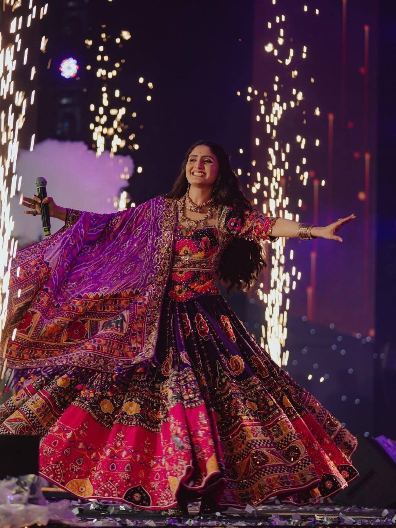 Muslin Cotton Lehenga Choli with Real Mirror Work and Dupatta colour variant view