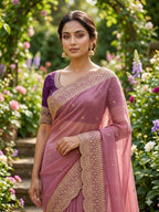 Rose Saree - drape and pallu detail