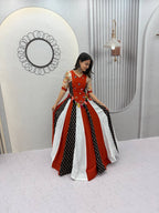 Navratri Pure Cotton Kediyu Lehenga Set with Real Hand Work back view