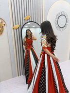 Navratri Pure Cotton Kediyu Lehenga Set with Real Hand Work styling view