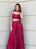 Georgette Lehenga Set with Sequins Dori Work and Dupatta for women | Snyvia