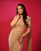 Net Saree - side drape view