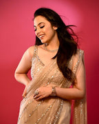 Net Saree - blouse and border close-up
