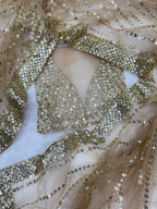 Net Saree - pallu design detail