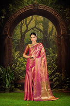 Gold Kanjivaram Saree - side drape view