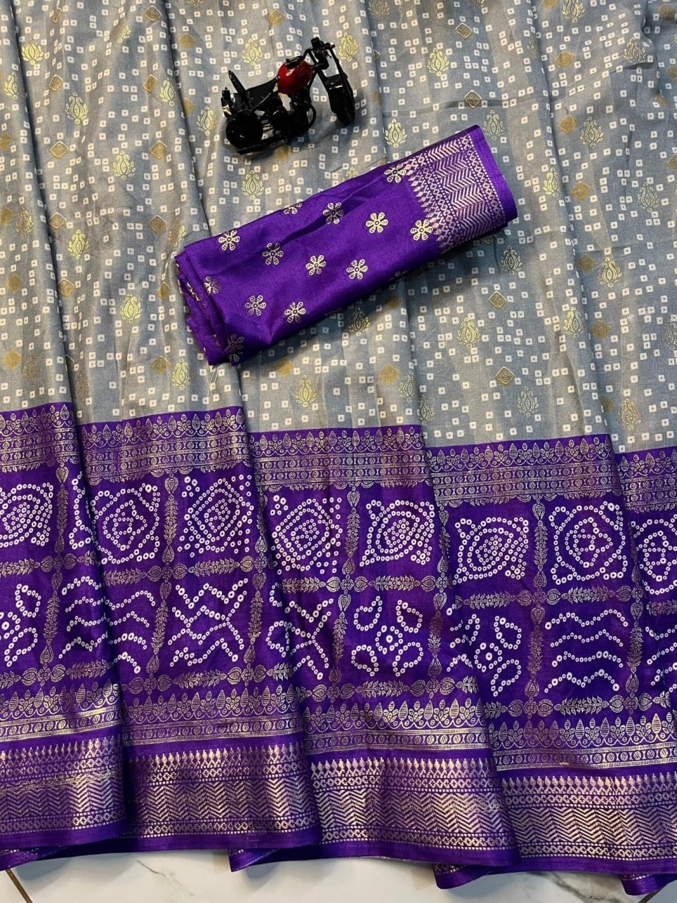 Patola Saree - fabric texture close-up