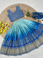 Chinon Silk Lehenga Choli with Sequins Work for Party Wear back view