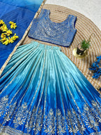 Chinon Silk Lehenga Choli with Sequins Work for Party Wear styling view