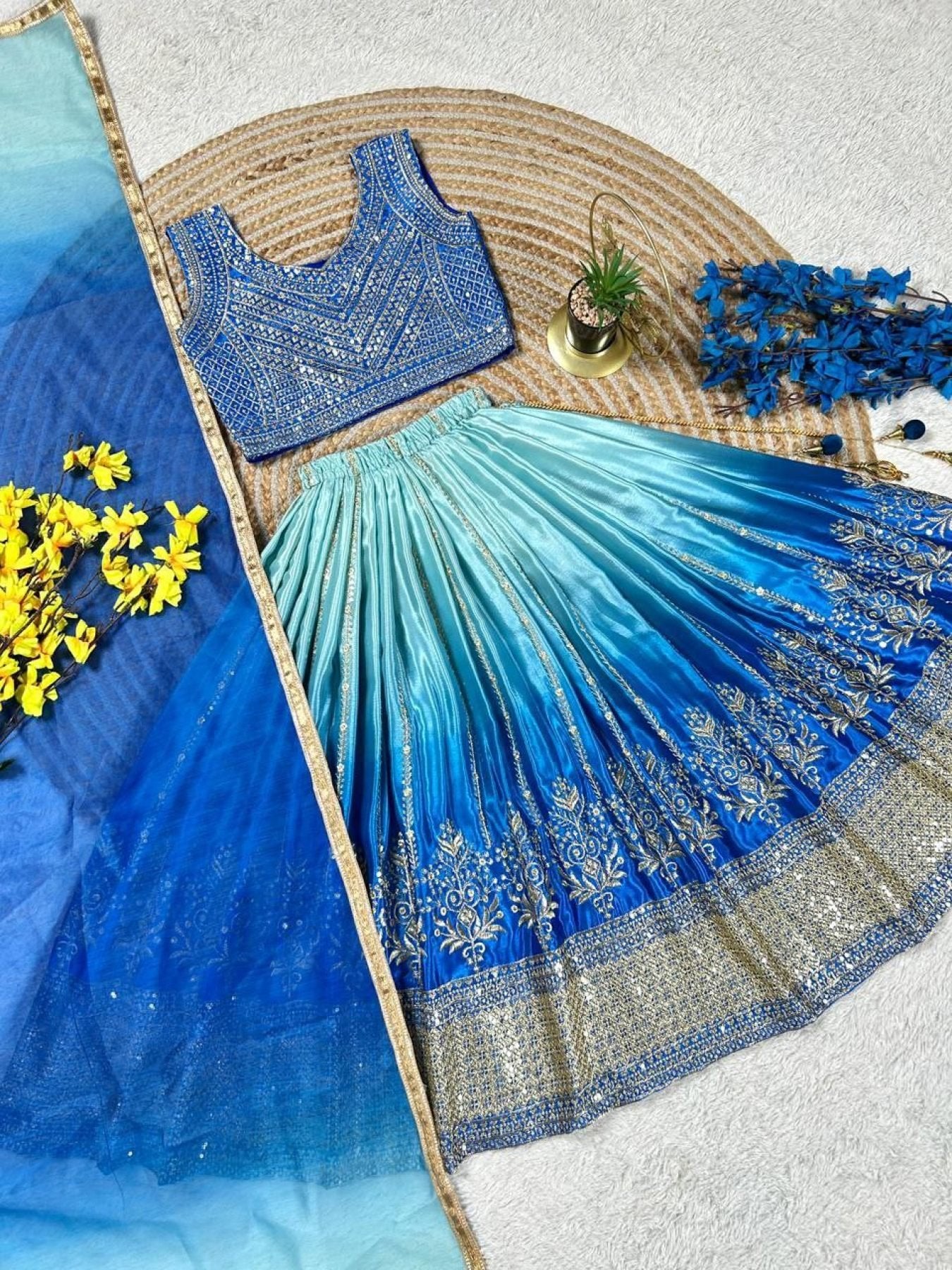 Chinon Silk Lehenga Choli with Sequins Work for Party Wear colour variant view