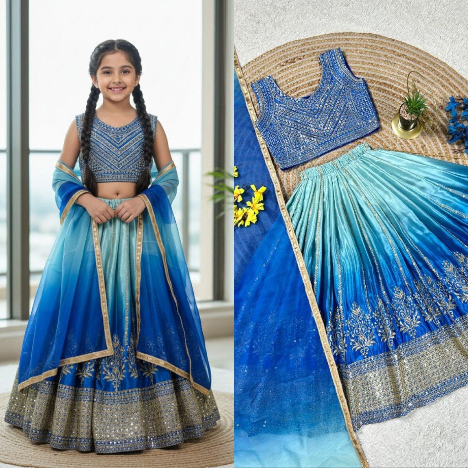 Chinon Silk Lehenga Choli with Sequins Work for Party Wear styling view