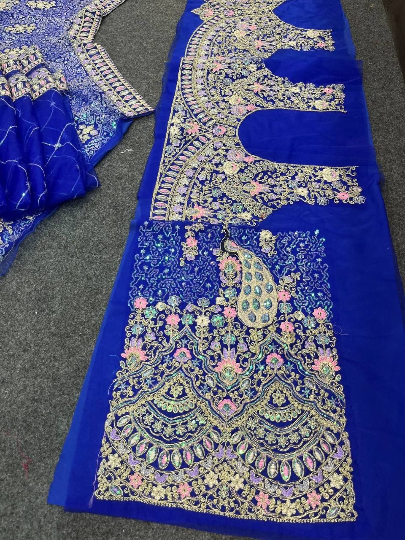 Butterfly Net Coding Sequins Lehenga back view