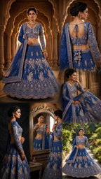 Butterfly Net Coding Sequins Lehenga full drape view