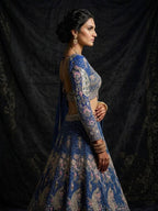 Butterfly Net Coding Sequins Lehenga embroidery close-up