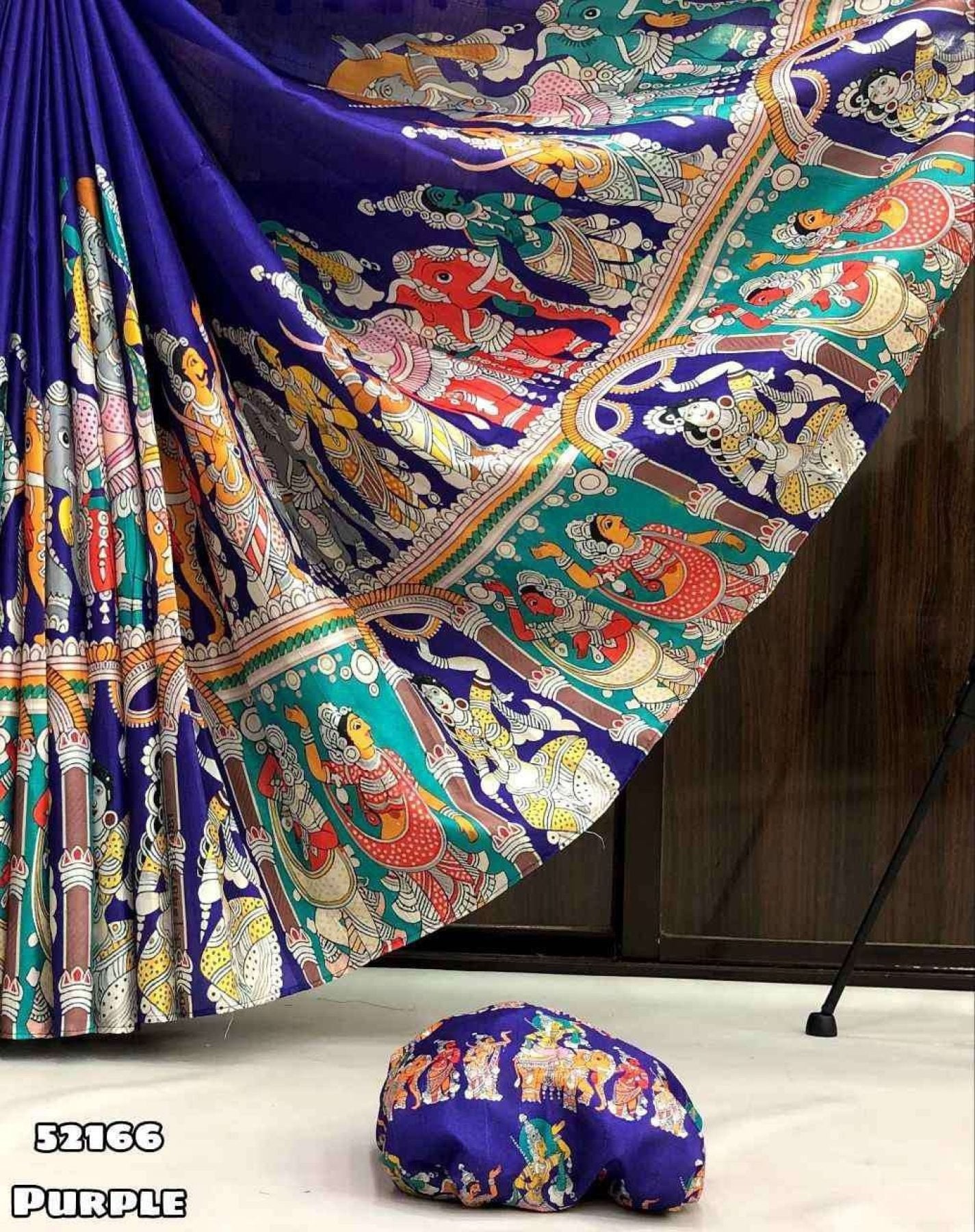 Purple Saree - drape and pallu detail