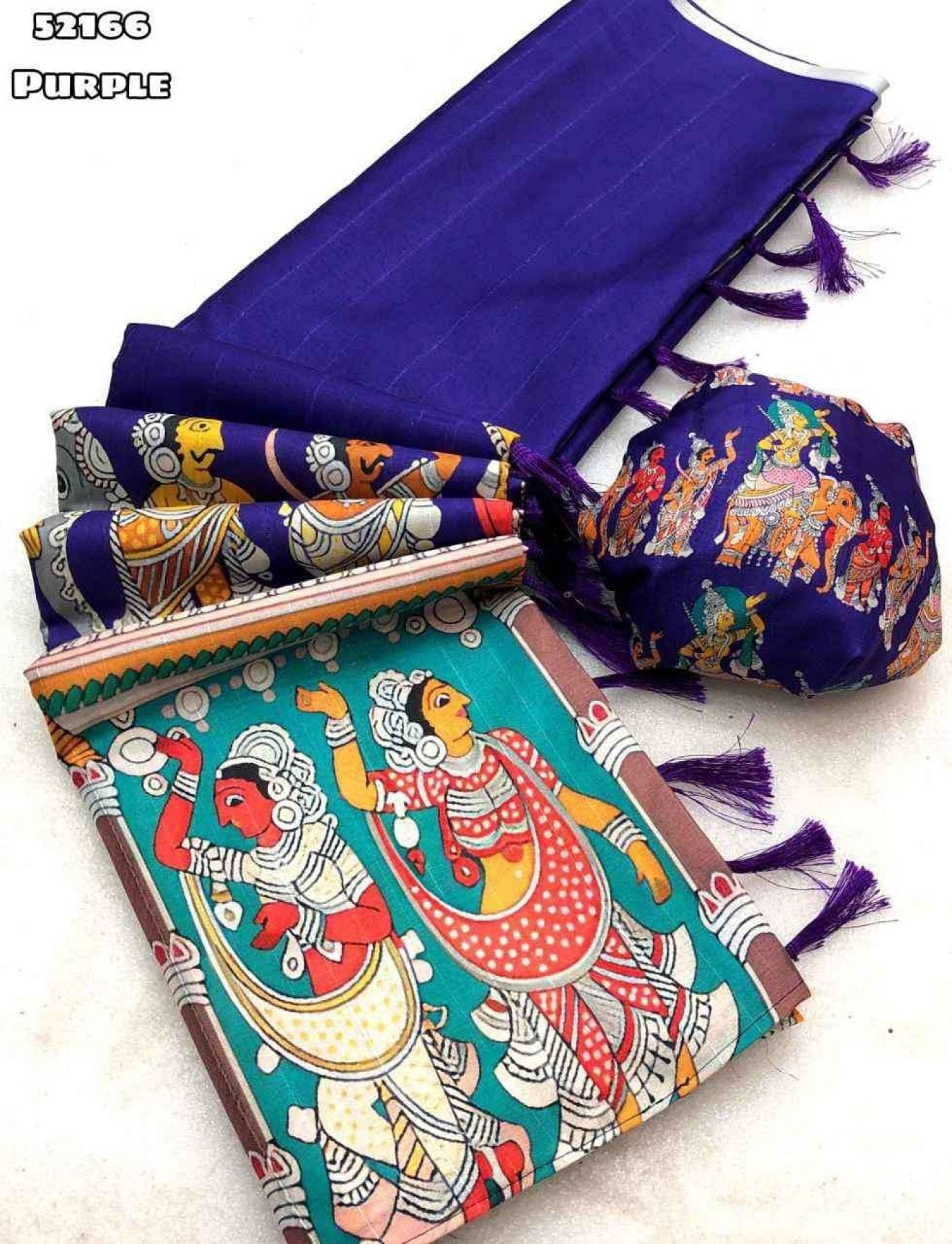 Purple Saree - side drape view