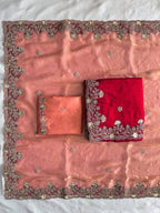 Red Chiffon Saree - styling and accessories view
