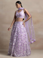 Soft Net Bridal Lehenga full drape view