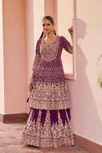 Zenvique Georgette Lehenga Suit From The Alika Catalog blouse and dupatta detail