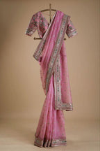 Organza Saree - drape and pallu detail