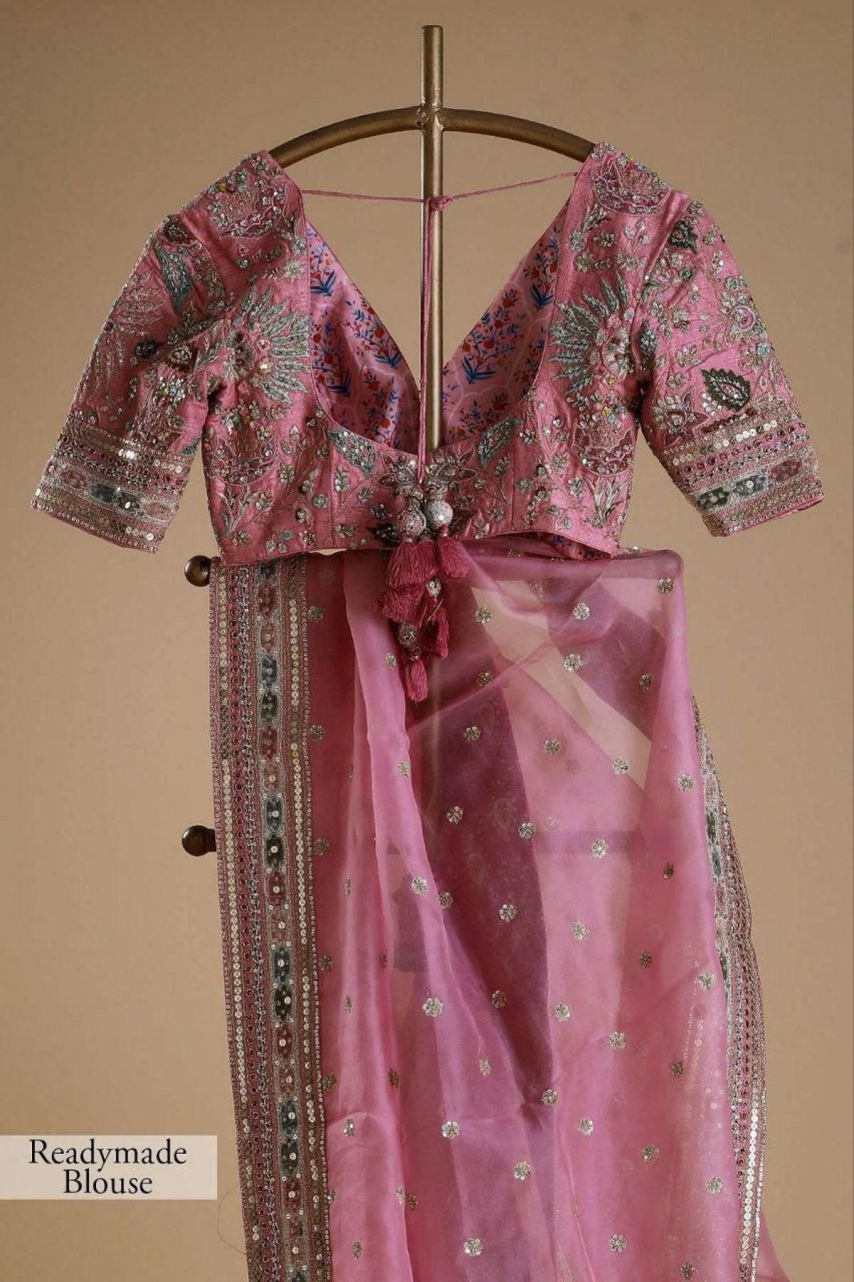 Organza Saree - embroidery work detail