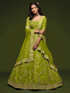 Art Silk Lehenga Choli Set with Heavy Zari and Sequins Work blouse and dupatta detail