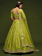 Art Silk Lehenga Choli Set with Heavy Zari and Sequins Work fabric texture detail