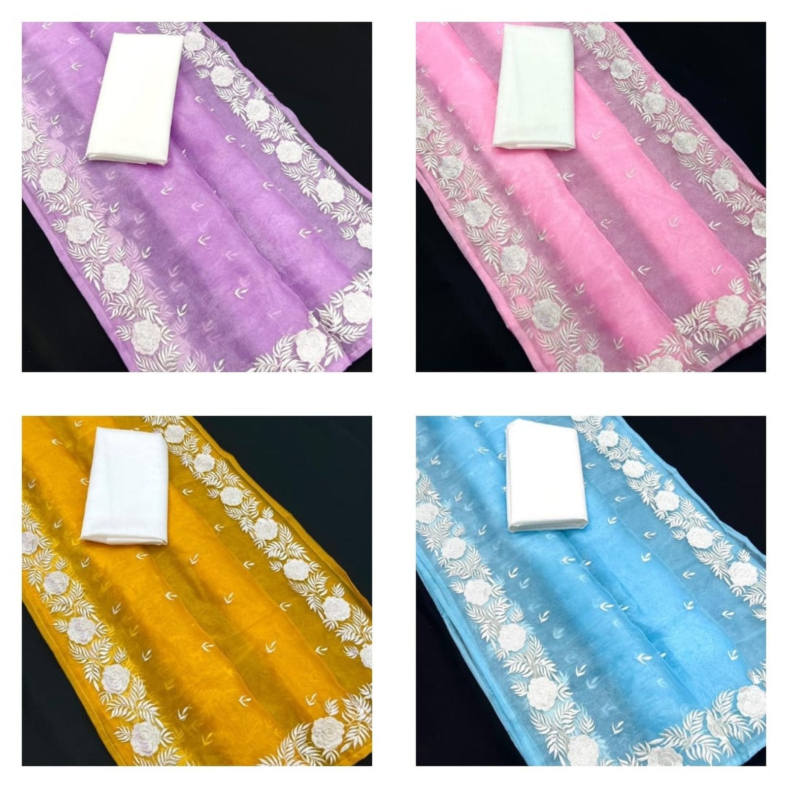 Organza Saree - side drape view