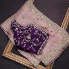 Organza Saree - drape and pallu detail