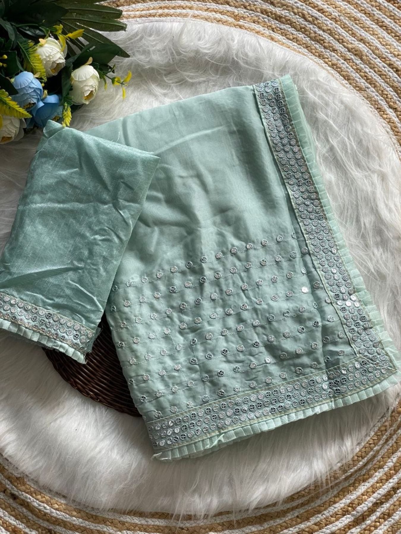 Organza Saree for women - full front view | Snyvia