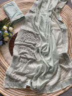 Organza Saree - side drape view