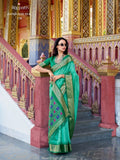 Green Patola Saree for women - full front view | Snyvia
