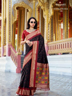 Black Patola Saree for women - full front view | Snyvia