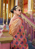 Cream Patola Saree - side drape view