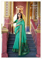 Green Patola Saree - blouse and border close-up