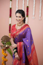 Purple Silk Saree - fabric texture close-up