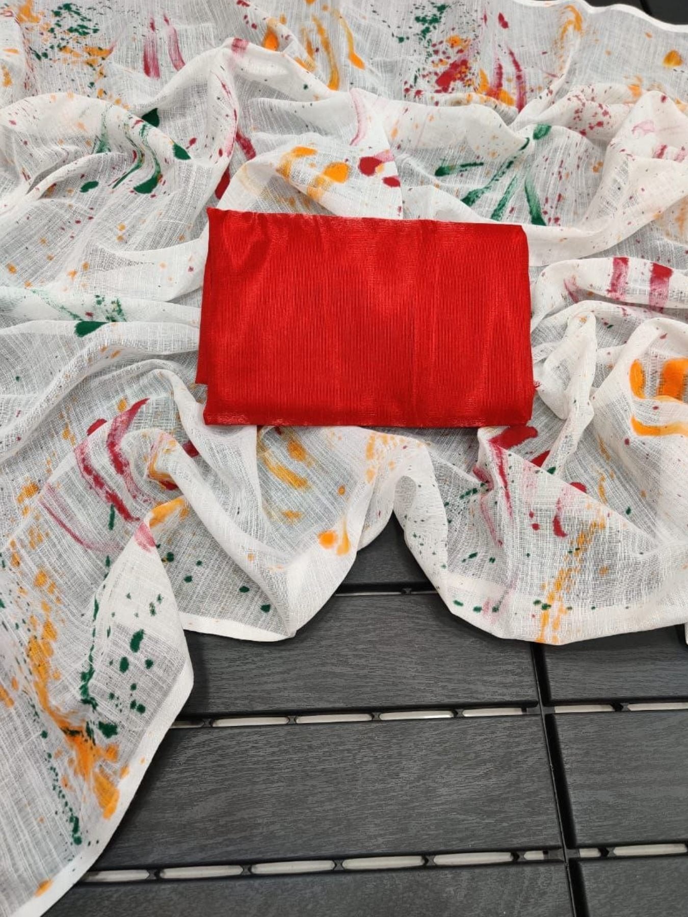Linen Saree for women - full front view | Snyvia