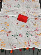 Linen Saree - fabric texture close-up