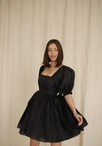 Black Frock Frill Mini Dress