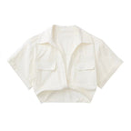 White Crop Shirt for Women