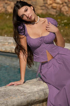 Rose Red Gathered Top for Women