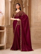 Silver Saree for women - full front view | Snyvia
