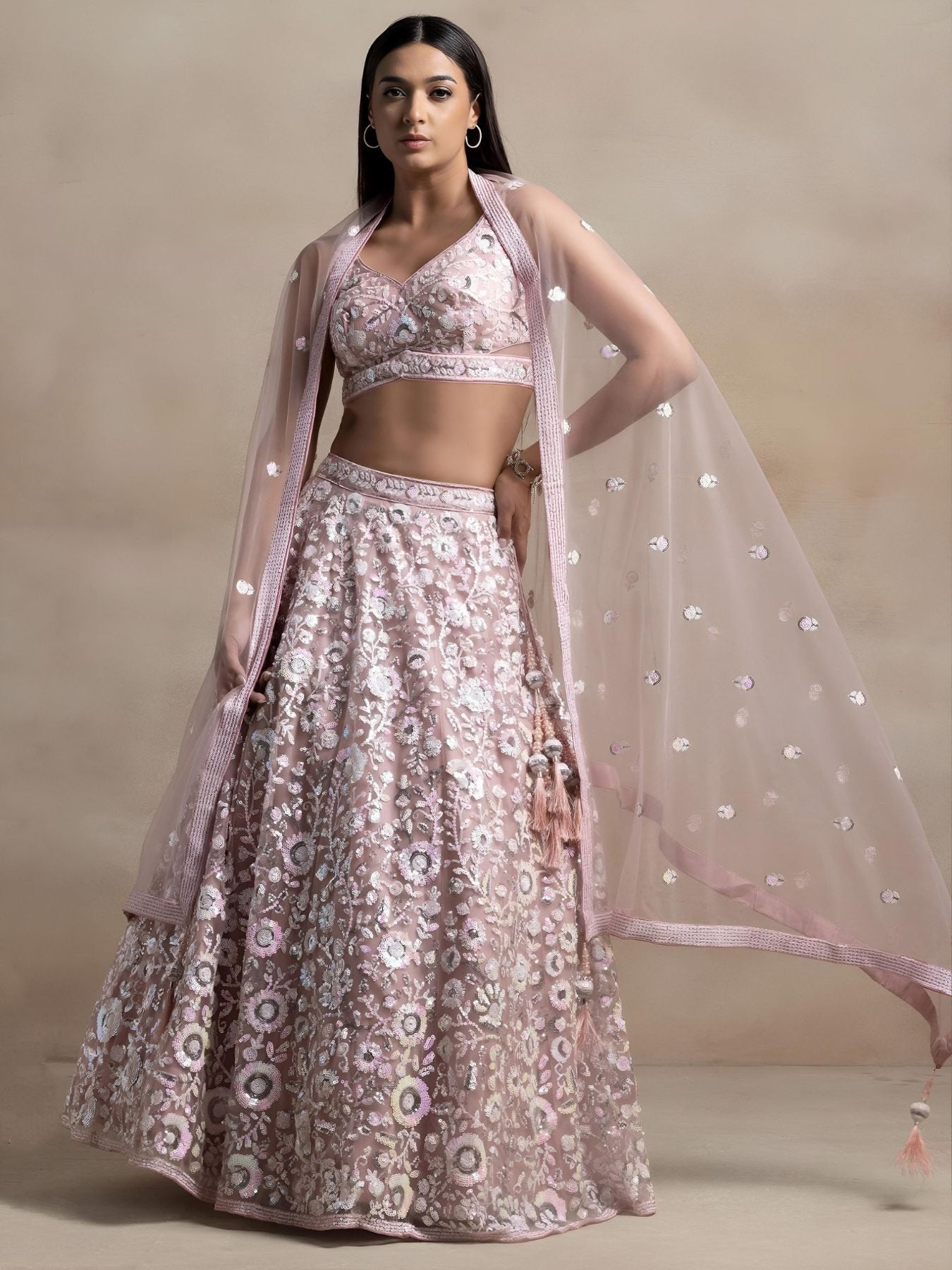 Soft Net Bridal Lehenga styling view